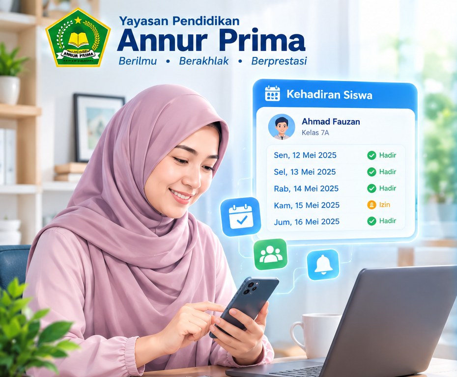 Orang tua memantau kehadiran anak lewat ponsel